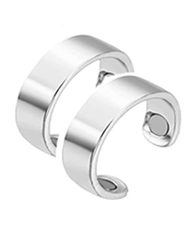 Blood sugar controller magnett therapy ring copper magnet rings opening adjustable magnetic therapy copper energy adjustable ring therapeutic magnetic rings with strong magnets (silver)