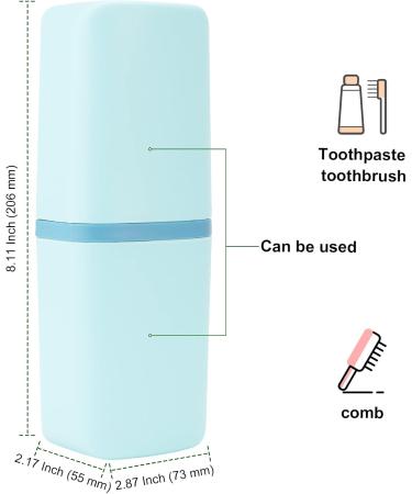 Ngosuet 4-Part Travel Toothbrush Set | Toothbrush Holder for Home & Trips | Stylish Blue Light Blue Pink & Gray - Buy Online on GoSupps.com