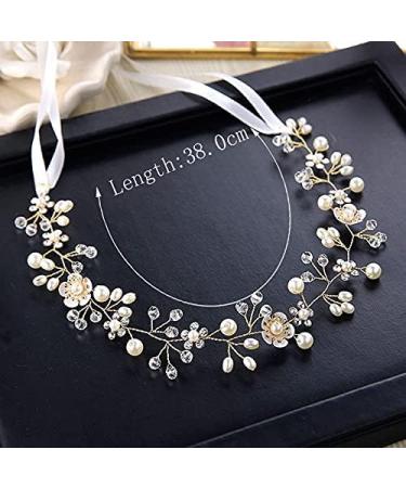 Crystal Pearl Bridal Headband | Bohemian Leaf Hair Vine | Wedding Hair Accessories - Buy Online on GoSupps.com
