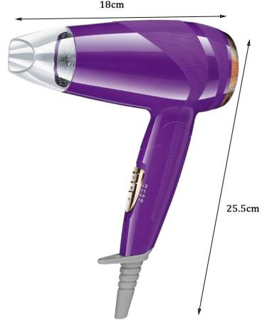 1000W Compact Blow Dryers Hair Dryer Travel Lightweight Hairdryer Folding Hairdryer Temperature Hair Dryer Hot/Cold DC Motor 3 Speeds Overheat Protection Portable for Home Use Travel Purple small gift - Buy Online on GoSupps.com