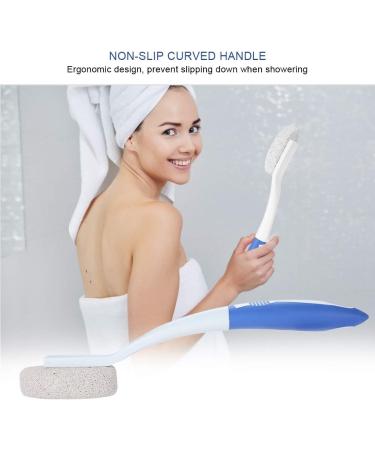 Toe and Foot Towel Brush with Pumice Stone Reusable Drying for Cleaning Between Toes Soft Skin Exfoliation Long Handle for Seniors Adults Kids - Buy Online on GoSupps.com
