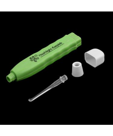 Plastic Flashlight Earpick Earwax Remover Curette Tool 2 Pcs - White/Green - Buy Online on GoSupps.com