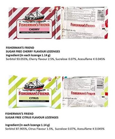 Fisherman's Friend Duo Set - Cherry & Citrus Flavors, 25g x 4 Pack, Sugar Free Lozenges for Fresh Breath & Extra Strong Cough Relief - Buy Online on GoSupps.com
