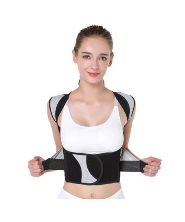Back Brace Lumbar Support Back Posture Corrector Corset Shoulder Clavicle Spine Lumbar Support Belt Adjustable Waist Belt(Medium) Medium Black