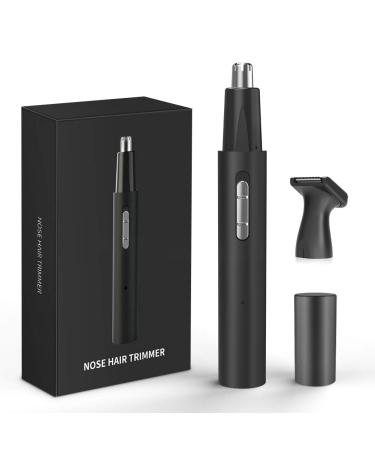 Nose Trimmer for Men Professional Painless USB Rechargeable Nose Hair Trimmer for Men and Women IPX7 Waterproof Easy Cleaning Dual Edge Blades Ear and Nose Hair Trimmer for Men (Black)