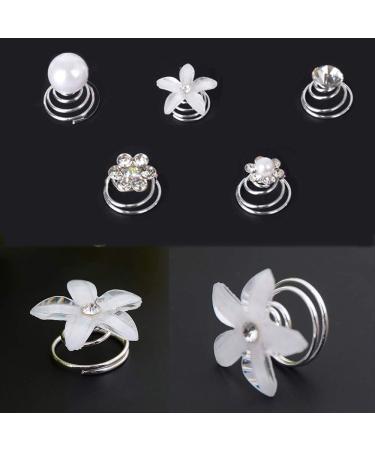 50pcs Wedding Hair Accessories Set - 30 Hair Spirals & 20 Pearl Rhinestone Hairpins for Brides Girls & Parties - Buy Online on GoSupps.com