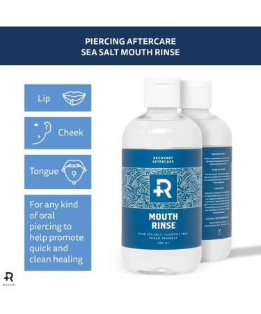 Sea Salt Mouth Rinse for Oral Piercing Aftercare - Alcohol-Free Healing Solution 8oz - Buy Online on GoSupps.com