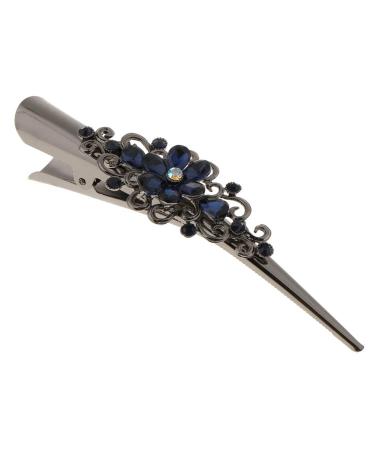 Hellery Ladies Hair Clip - Rhinestone Decorated Crocodile Sectioning Clips for Hairdressers - Blue Hair Accessories - Buy Online on GoSupps.com