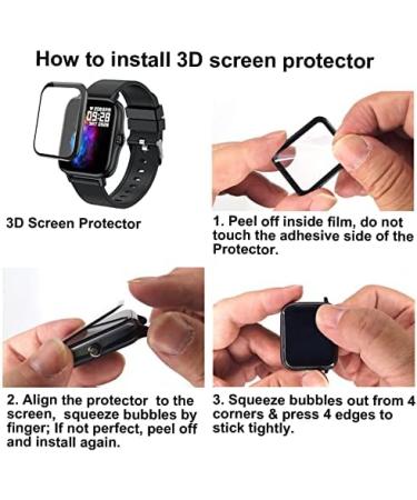 Smaate 3D Screen Protector for T42 Y22 Y20GT Smartwatch - 3-Pack Anti-Shatter Film Compatible with ANDFZ, Smaiit, WZWNEER, BANLVS, DXPICR - Curved Edge Frame for Extra Protection - Buy Online on GoSupps.com