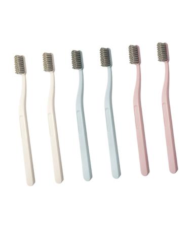 CLISPEED 6pcs Adult Stiff Brush Teeth Cleaning Devices Charcoal Abs Care Brush Bristles