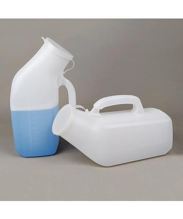 Urinals for Men-1200ML(Pack of 2) Plastic Material with Lid Sealing is Good Reusable Portable for Men Incontinence Elderly Child Anyone Who's Bedridden -White Happy - Buy Online on GoSupps.com