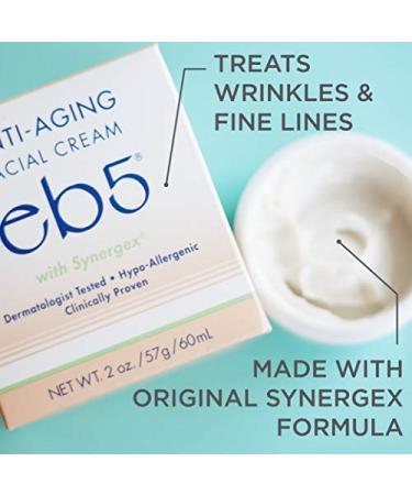 eb5 Anti-Aging Face & Neck Cream with Synergex Formula for Men/Women | Alleviates Appearance of Fine Lines & Wrinkles | Vitamin E, A, B5, Oat Kernel Complex | 2 Oz - Buy Online on GoSupps.com