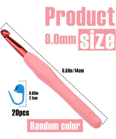 IMZAY 8mm Crochet Hooks with Ergonomic Handle - Extra Long Knitting Needles for Arthritic Hands - Ideal Craft Tools for Beginners and Experienced Crochet Enthusiasts - Buy Online on GoSupps.com
