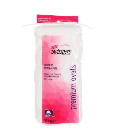 Swisspers Cotton Ovals 50-Count (3-pack) - Soft Facial Cleansing Pads - Buy Online on GoSupps.com