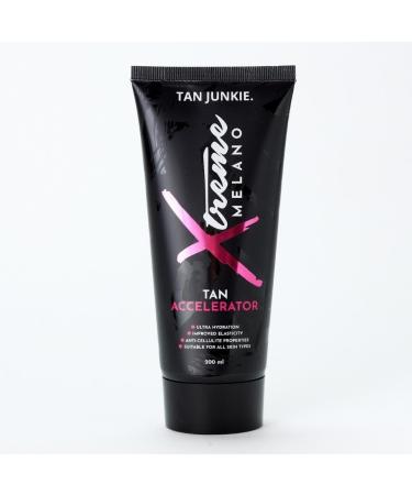 Tan Junkie | Xtreme Melano Sunbed Tanning Accelerator Cream with Green Coffee Bean & Sea Lavender Vitamin Enriched for Ultimate Glow Hibiscus & Mango Scent | 200ml - Buy Online on GoSupps.com