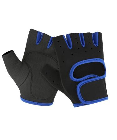 Demeras Unisex Outdoor Weight Lifting Gloves Outdoor Anti Slip Breathable Training Fitness Gloves Stable for Cycling Walking for Sports Protection(Blue Black M)