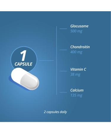 High Strength Glucosamine & Chondroitin Joint Relief Supplement | Anti-Inflammatory Formula with Vitamin C & Calcium | 30 Capsules | Made in UK - Buy Online on GoSupps.com