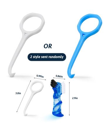 Denture Case Kit - 2 Pack No-Leak Denture Bath Box with Strainer & Mirror - Grey & Blue - Buy Online on GoSupps.com