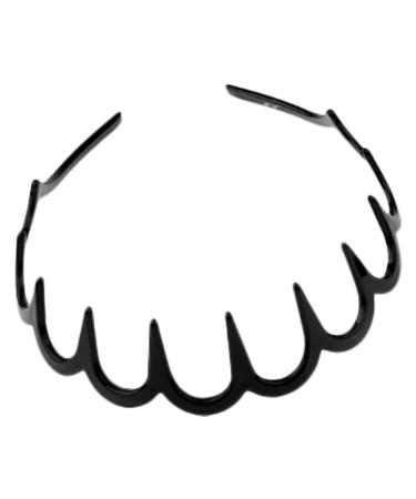 Sharplace Women's Black Headband with Teeth Comb - Wave Hairband for Effortless Style | International Shipping Available - Buy Online on GoSupps.com