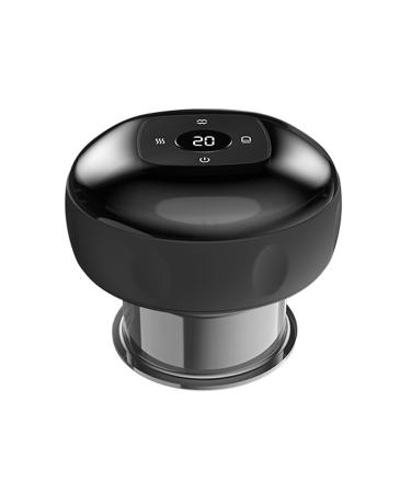 Electric cupping massager rechargeable 6/12 course Professional intelligent cupping therapy portable scraping tool for home office and travel (12 gear black)