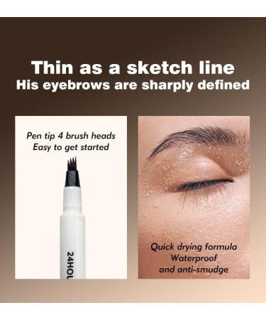 3Pcs Eyebrow Pencil Microblading Eyebrow Pen Waterproof Sweatproof & Long-Lasting All Day 4 Tip Eyebrow Pen Natural Eye Brow Pencils For Women (Beautiful girl*3) - Buy Online on GoSupps.com