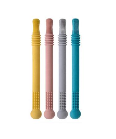 4 pieces of high bite ring tubes teething sensory cubes for babies from 0 months refreshing -safe soft textures molar rod for infants and toddlers - Buy Online on GoSupps.com