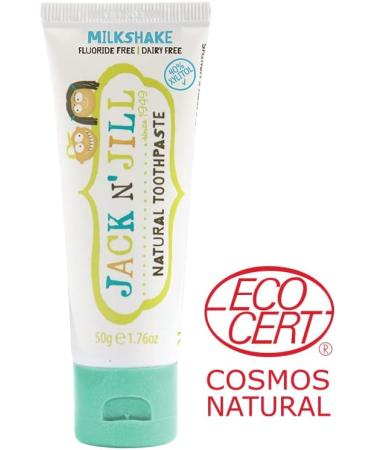 Jack N' Jill Kids Natural Toothpaste Fluoride Free Toothpaste Helps Soothe Gums and Fight Tooth Decay Toothpaste for Baby Toddler and Children 6 Months Plus Milkshake Flavour 2 x 50g Milkshake 50 g (Pack of 2) - Buy Online on GoSupps.com