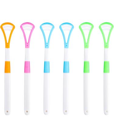 6-Piece 2-in-1 Tongue Cleaner Set for Adults & Kids | Soft Tongue Scraper for Oral Hygiene & Fresh Breath | Bad Breath Eliminator - Buy Online on GoSupps.com