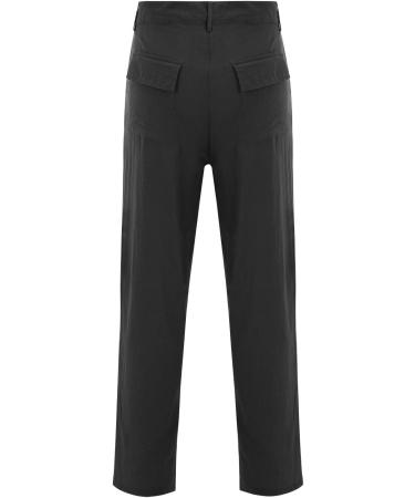 Men's Light Loose 3/4 Denim Shorts - Casual Beach & Yoga Pants | Elastic Waist Wide Leg Cotton - A2 Black - Buy Online on GoSupps.com