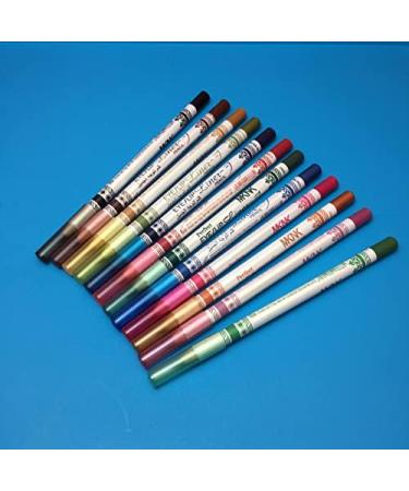 Waterproof 12 PCS Ultra Bright Colors Durable Eyeliner Eyebrow Eyeshadow Lip Liner Pencil Pen Cosmetic Makeup Set Kit Tools - Buy Online on GoSupps.com