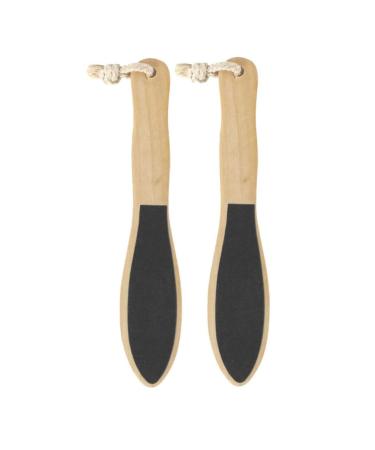2-Pack Creative Footrest and Heel Filer - Wooden Pedicure Foot Scrubber & Foot Buffer for Smooth Feet - Buy Online on GoSupps.com