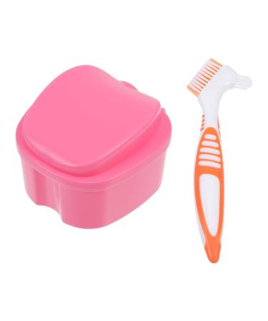 Healeved 3 sentences false toothbrush set prosthesis holder retainer case storage container for denture prostheses prosthesis case for women sub-prosthesis case mouth protection cage.