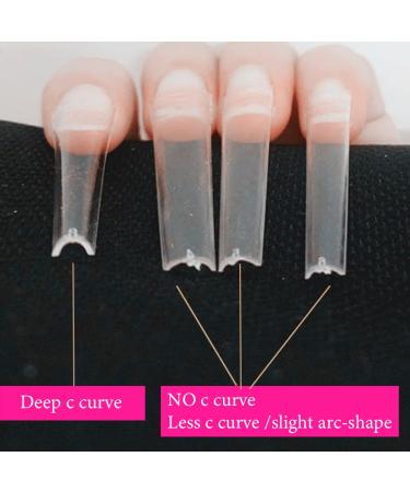 XXL Extra Long Coffin Nail Tips - 600pc Clear Half Cover Fake Nails for Salon, 10 Sizes - Buy Online on GoSupps.com