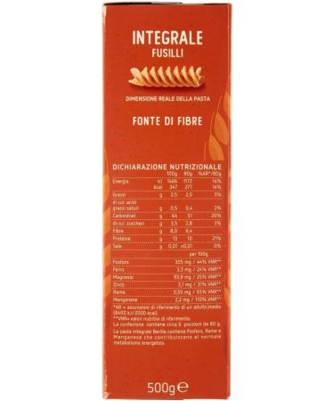  Italian Gourmet E.R. 5 x Barilla Fusilli Whole Wheat Pasta 5 x 500 g + Italian Gourmet Pulp 400 g - Buy Online on GoSupps.com