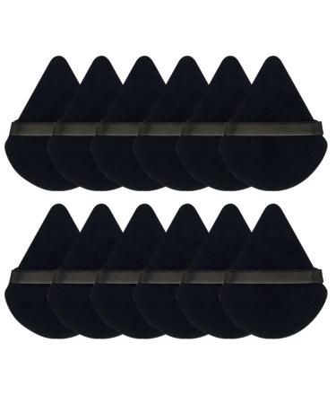 LIUJZZJ 12 Pieces Sponge Face Triangle Make up Powder Puff for Loose Powder Soft Body Cosmetic Foundation Sponge Black