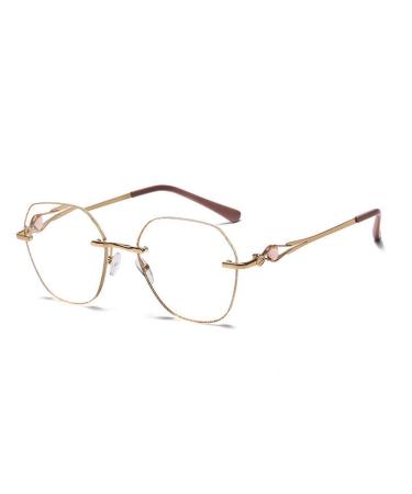Stylish Rimless Reading Glasses for Women Anti Eyestrain Glasses Blue Light Blocking Computer Readers(Grandeur:1.0x)