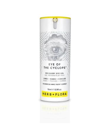 Herb and Flora Eye Of The Cyclops | RECOVERY EYE GEL FOR LINES BAGS CIRCLES | Vegan Eye Cream with Mini Hyaluronic Acid Mango Butter Coconut Oil and Omega 3 6 9 | 15 mL