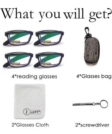 LUFF Foldable Reading Glasses for Men & Women | Anti Blue Light 3.0X | International Shipping Available - Buy Online on GoSupps.com