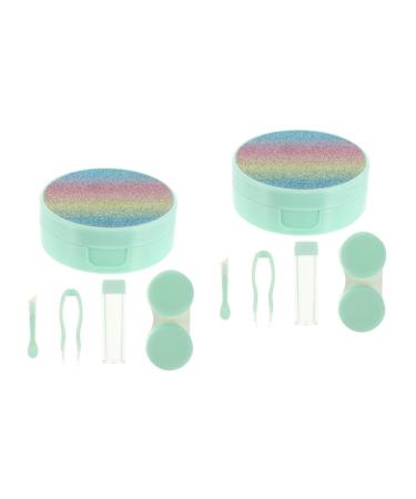 Healeeved 3 sets colored etui applicator for glasses frames eye holder travel medicine bottle made of colored plastic greenx2stk 7.5x7.5x2.8cmx2pcs