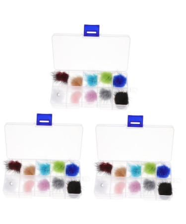 FRCOLOR 3 Boxes Nail Set Pompom Balls Nail Art Puff Nail Charms Nail Fluffy Manicure Accessories Pompoms for Nails Charms for Nail Accessories Velvet Removable 3D Decorations