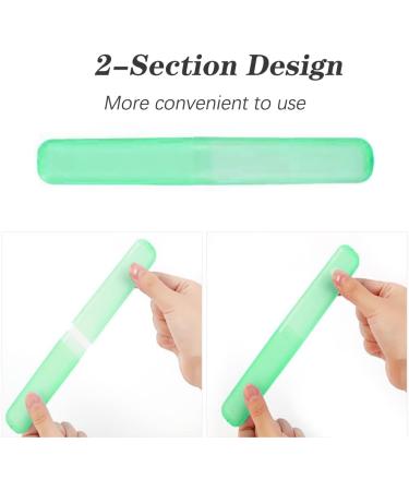 CCLKHY Portable Toothbrush Case - 2 Pack Travel Toothbrush Covers in Pink & Green | Protective Toothbrush Box for Family - Buy Online on GoSupps.com