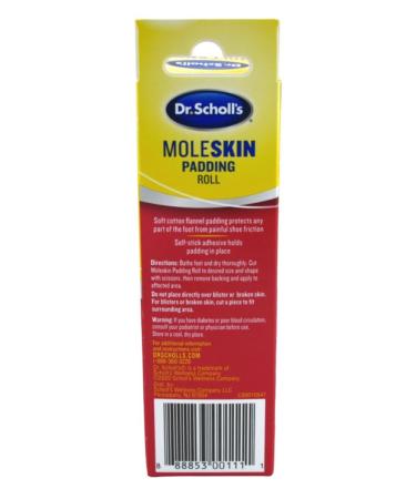 Dr. Scholls Moleskin Padding Roll - 24in x 4.5in | Ultimate Blister and Cushioning Protection | International Shipping Available - Buy Online on GoSupps.com