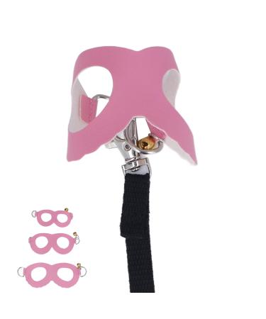 Tocked vest and leash set hamster dishes and leash set with 3 sizes artificial leather crockery vests nylon line and bell for guinea pigs hamsters ferrets chinchilla (pink)