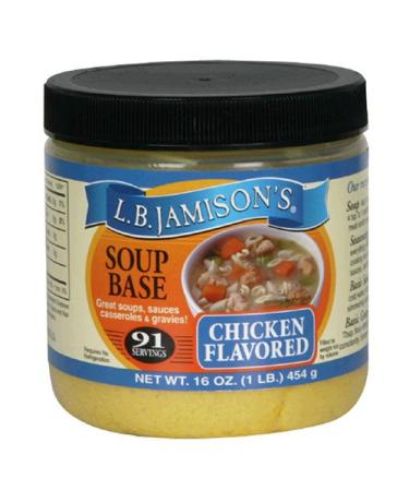 LB Jamison's Regular Soup Base, Chicken Flavored, 16-Ounce Jars (Pack of 6)