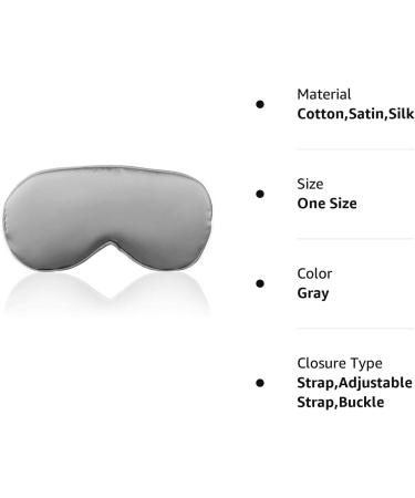NUFR Silk Satin Sleep Mask for Women and Men - Gray | Adjustable Strap, Perfect for Airplane Travel - Buy Online on GoSupps.com