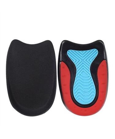 Cushion Inserts Shoe Heel SEBS Extra Soft Shock Absorption Heel Protectors Women Comfort Sports for Spurs and Heel Blister Prevention(Red Black Medium)