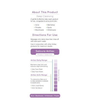 Salcura Natural Skin Therapy Antiac Daily Face Wash - Effective Acne Cleansing for Blemish-Prone Skin 150ml - Buy Online Internationally - Buy Online on GoSupps.com