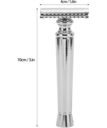 Premium Retro Hand Razor for Men - Classic Metallic Silver Ergonomic Grip & Removable Cutter Head - Perfect for Home Barber & Travel Gift (S2 Silver) - Buy Online on GoSupps.com