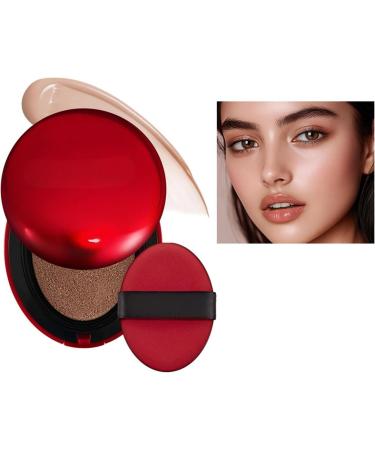 SONGVISON Super Fit Cushion Foundation Light Texture Semi-Matte Finish Buildable Coverage for 72 Hours. Waterproof Transparent Makeup Red+Shell+Air Maintaining Excellent Coverage