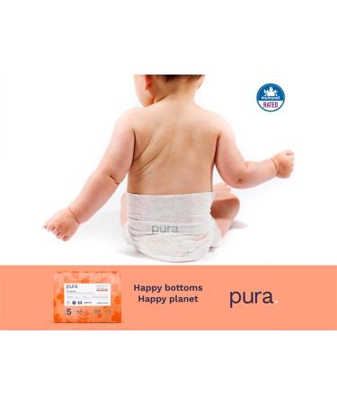 Pura Eco-Diapers Size 5 (11-25 kg) - 25 Eco-Friendly Hypoallergenic Diapers for Sensitive Skin | EU Ecolabel Certified Odorless & 12-Hour Protection - Buy Online on GoSupps.com